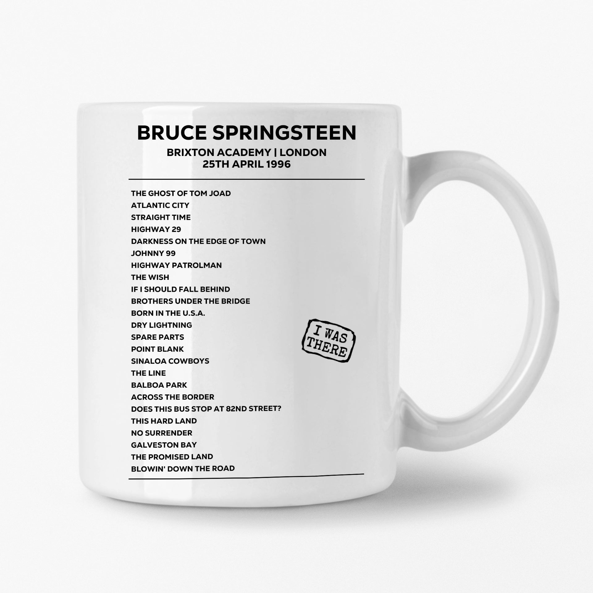 Bruce Springsteen London 25th April 1996 Setlist Mug - Setlist