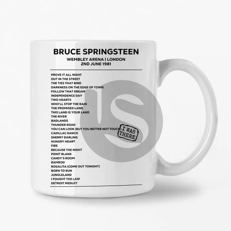 Bruce Springsteen London 2nd June 1981 Setlist Mug - Setlist