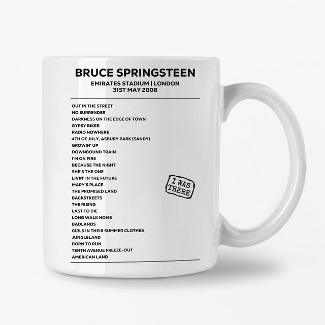 Bruce Springsteen London 31st May 2008 Setlist Mug - Setlist