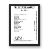 Bruce Springsteen March 31, 1993 Scottish Exhibition and Conference Centre Glasgow Setlist Poster - Setlist