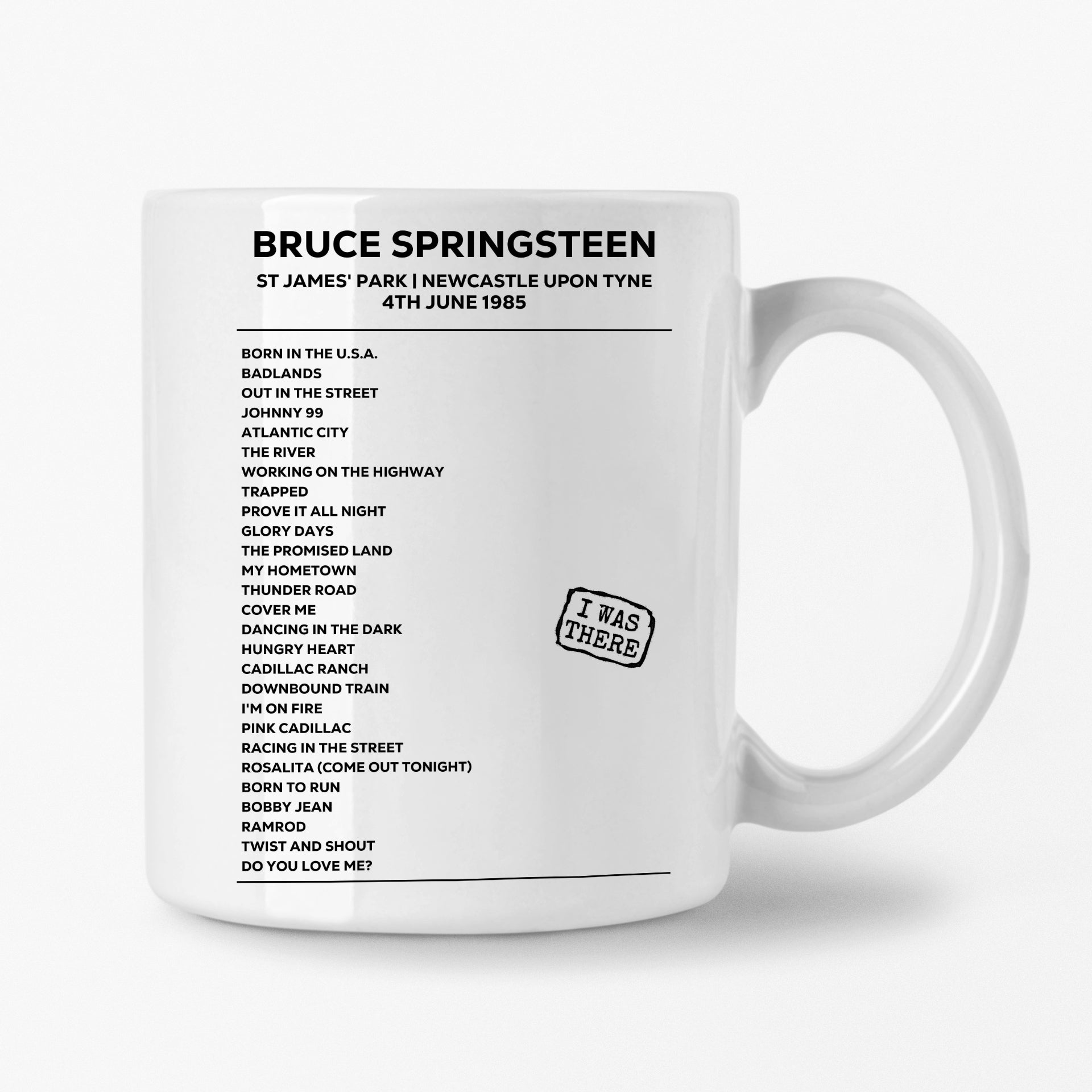 Bruce Springsteen Newcastle upon Tyne 4th June 1985 Setlist Mug - Setlist