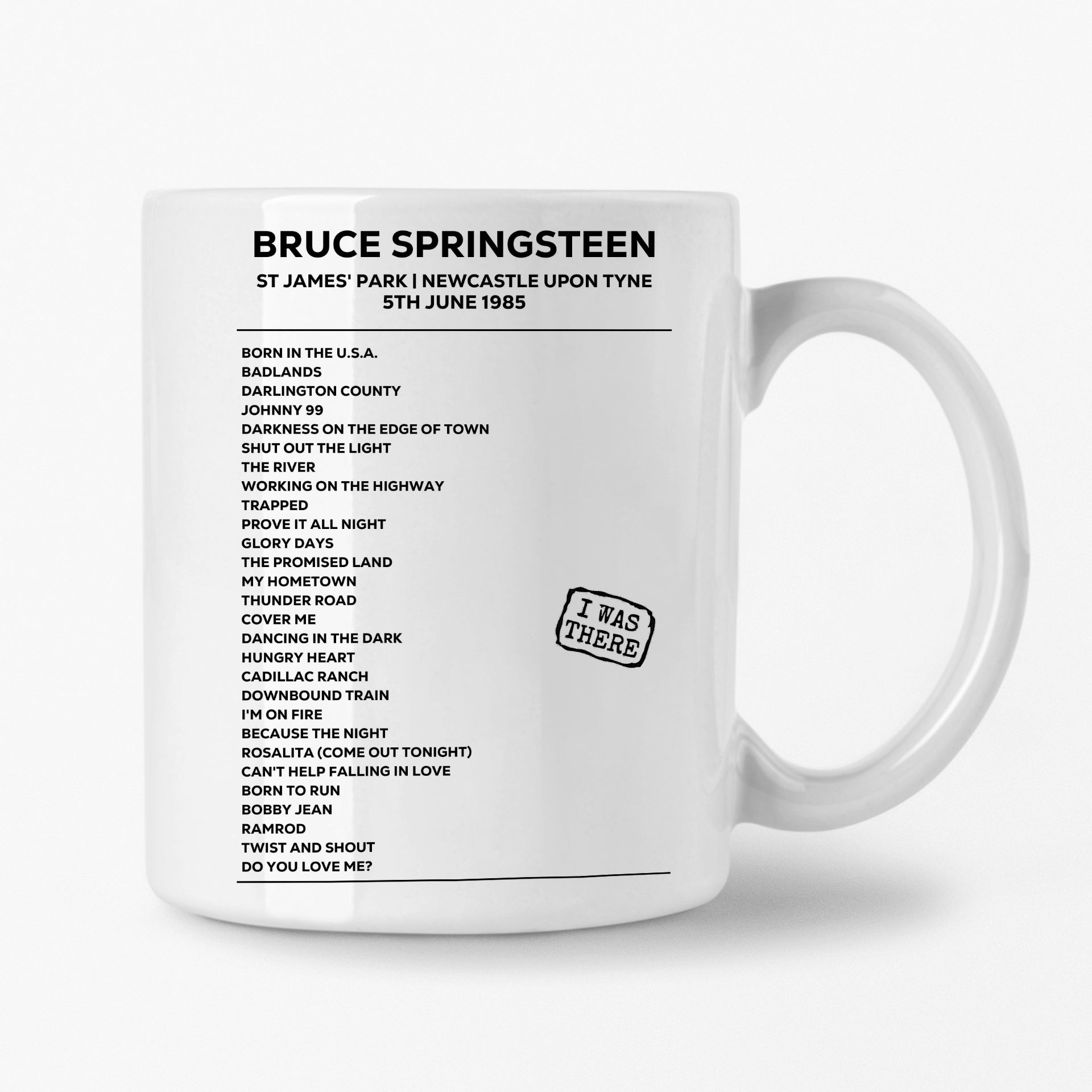 Bruce Springsteen Newcastle upon Tyne 5th June 1985 Setlist Mug - Setlist