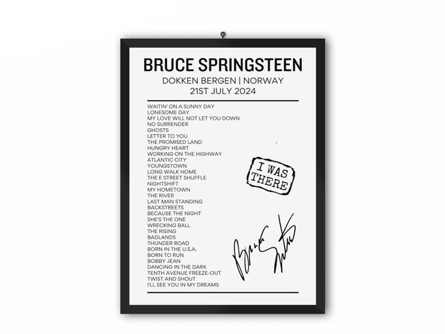 Bruce Springsteen Norway 21st July 2024 Setlist Poster - Setlist