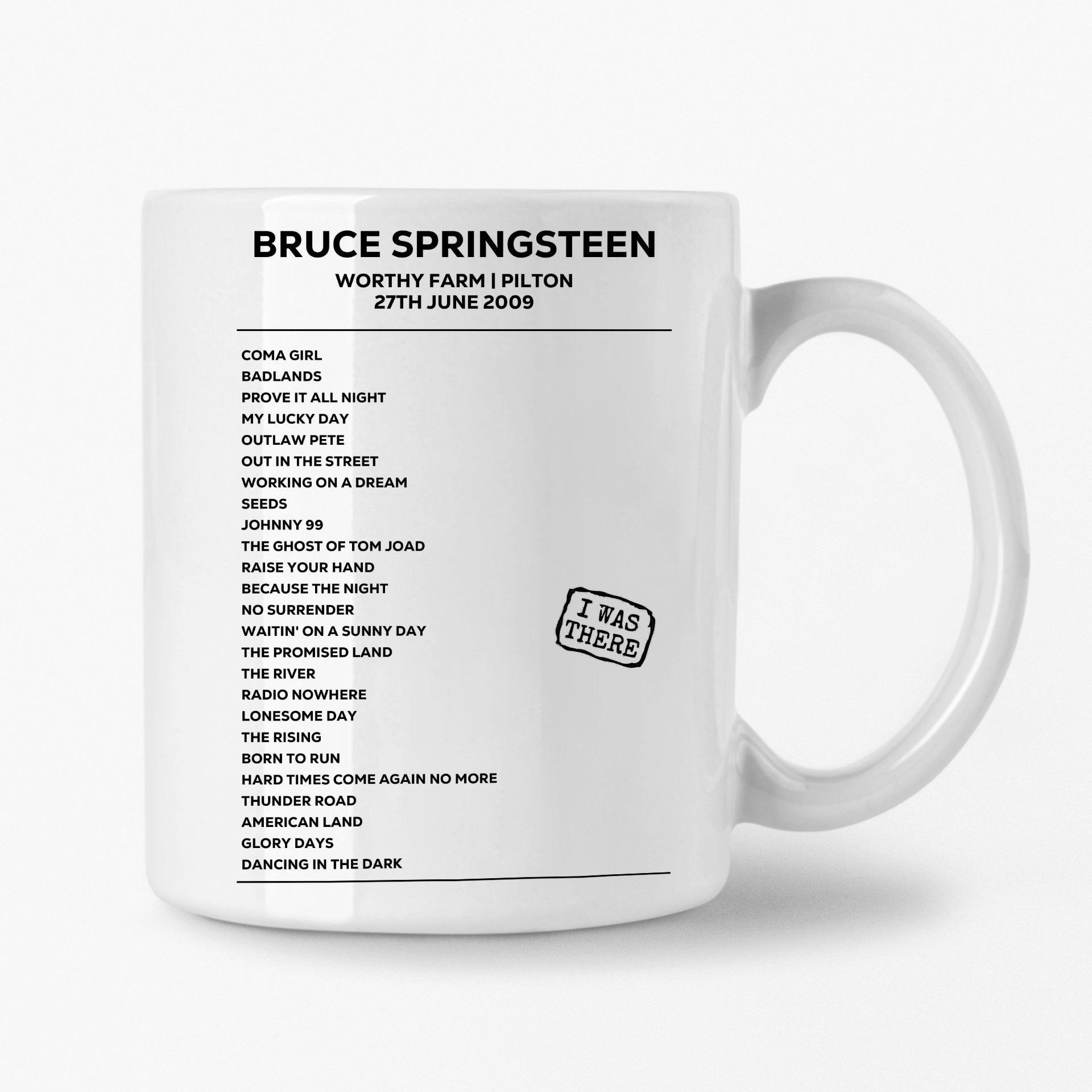 Bruce Springsteen Pilton 27th June 2009 Setlist Mug - Setlist