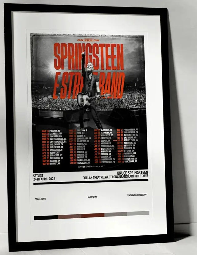 Bruce Springsteen Pollak Theatre West Long Branch 24th April 2024 - Setlist Tour Poster - Setlist