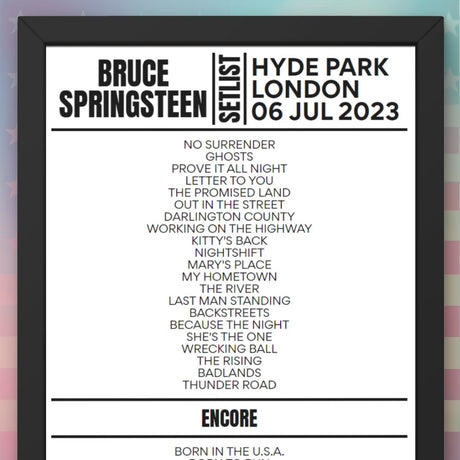 Bruce Springsteen Setlist Hyde Park London July 6 2023 - Setlist
