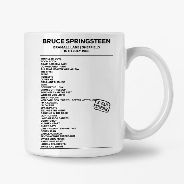 Bruce Springsteen Sheffield 10th July 1988 Setlist Mug - Setlist