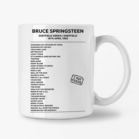 Bruce Springsteen Sheffield 16th April 1993 Setlist Mug - Setlist