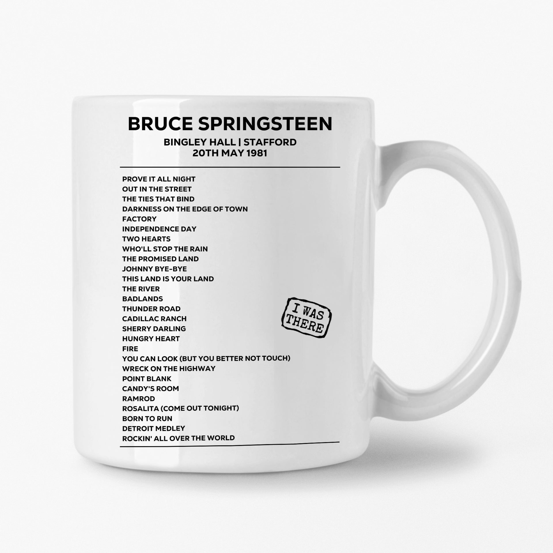 Bruce Springsteen Stafford 20th May 1981 Setlist Mug - Setlist