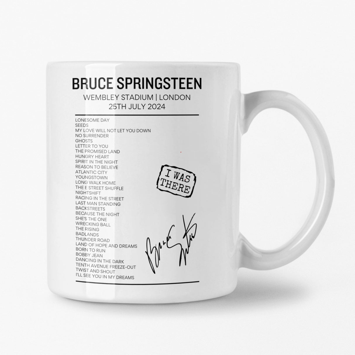 Bruce Springsteen Wembley Stadium July 25 2024 Setlist Mug - Setlist