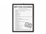 Bryan Adams 3Arena Dublin May 21, 2024 Replica Setlist - Setlist