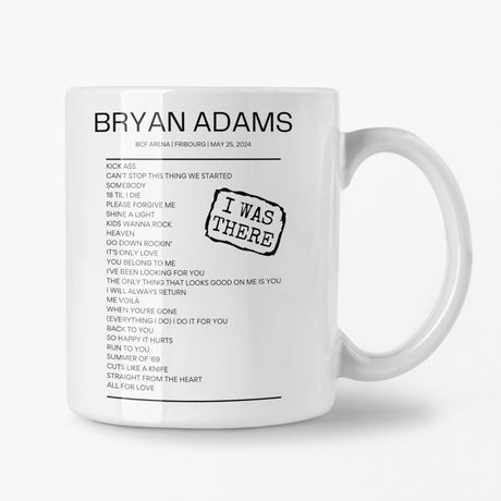 Bryan Adams BCF Arena Fribourg May 25, 2024 Replica Setlist Mug - Setlist