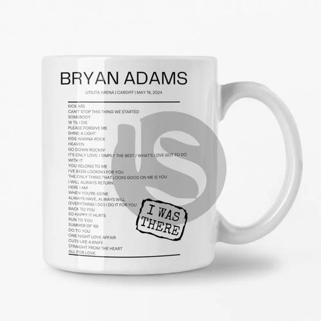 Bryan Adams Utilita Arena Cardiff May 19, 2024 Replica Setlist Mug - Setlist