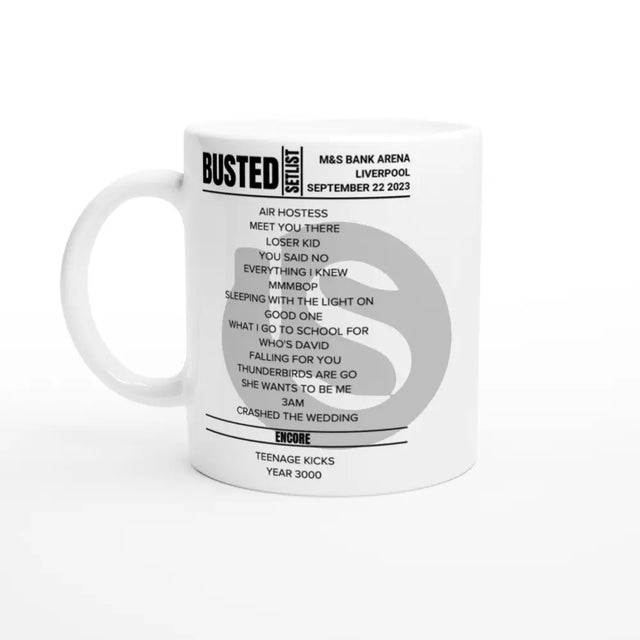 Busted Liverpool September 2023 Setlist Mug - Setlist