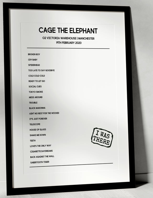 Cage the Elephant 19th February 2020 O2 Victoria Warehouse Manchester - I Was There - Setlist