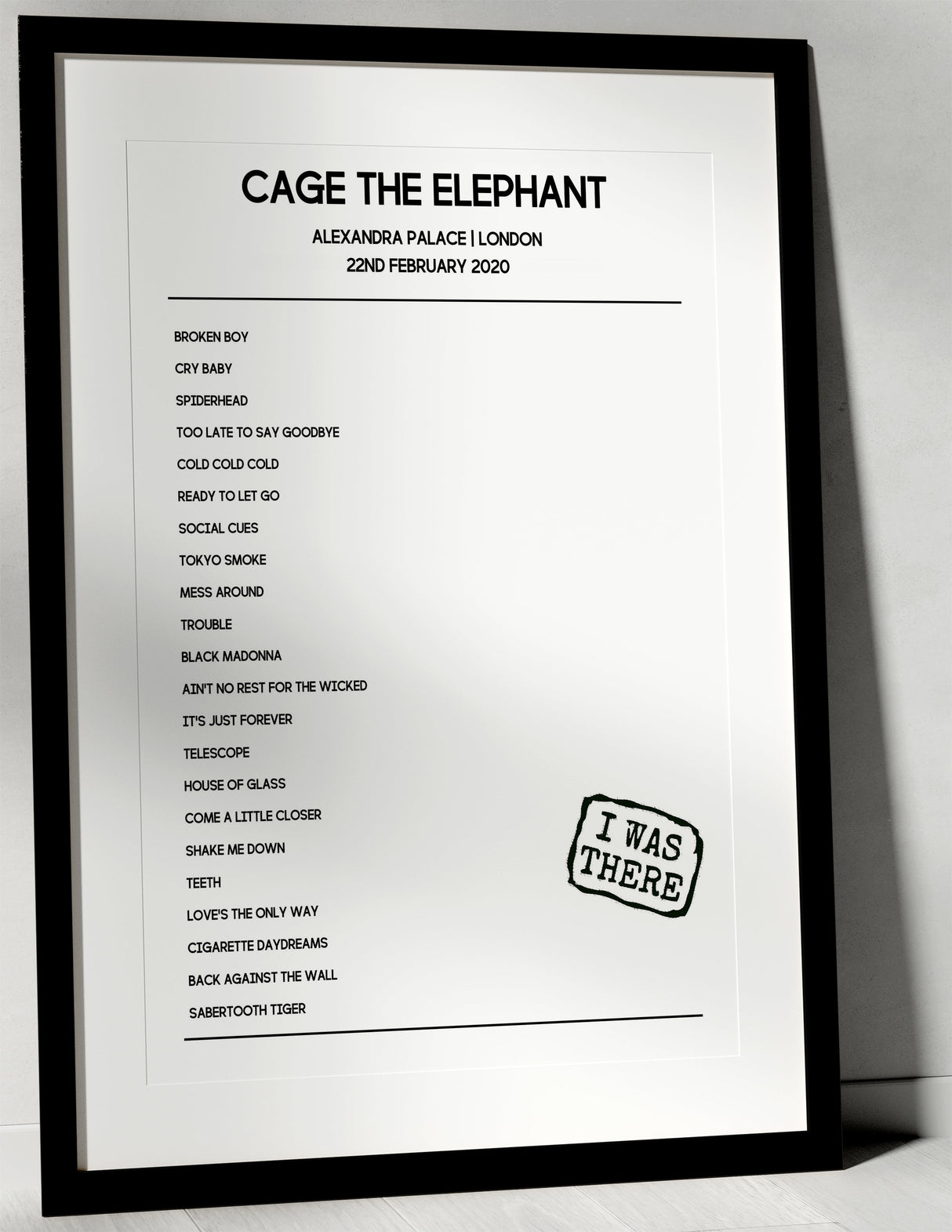 Cage the Elephant 22nd February 2020 Alexandra Palace London - I Was There - Setlist