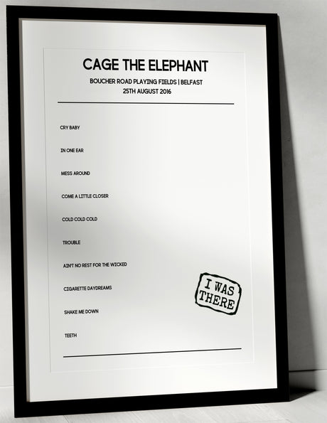 Cage the Elephant 25th August 2016 Boucher Road Playing Fields Belfast - I Was There - Setlist