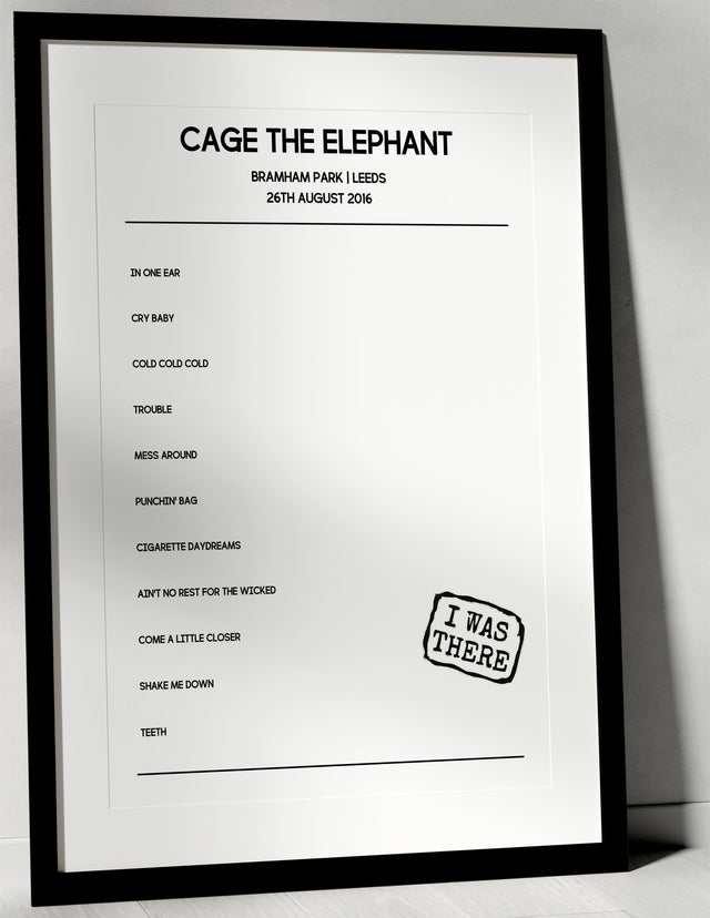 Cage the Elephant 26th August 2016 Bramham Park Leeds - I Was There - Setlist