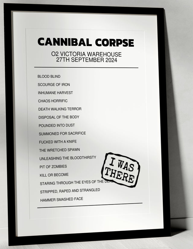 Cannibal Corpse 27th September 2024 O2 Victoria Warehouse Manchester I Was There - Setlist