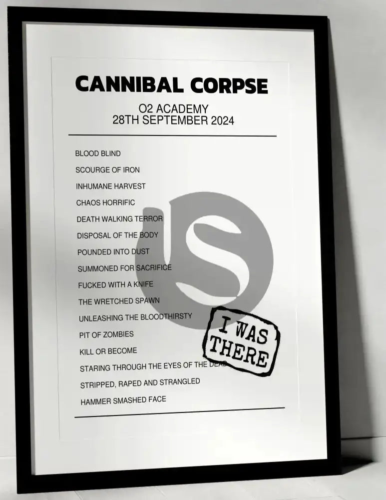 Cannibal Corpse 28th September 2024 O2 Academy Birmingham I Was There - Setlist