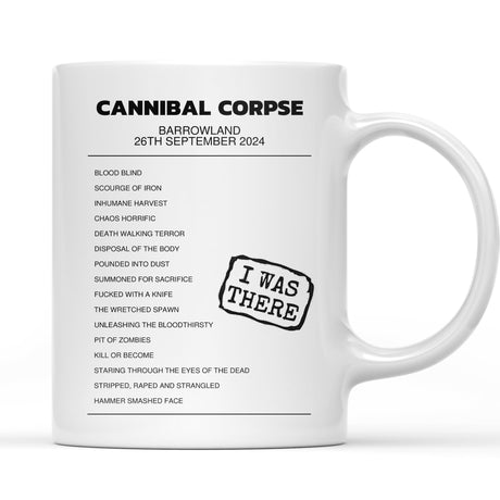 Cannibal Corpse Barrowland Glasgow 26th September 2024 - Setlist Mug - Setlist