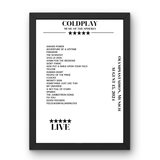 Coldplay August 15, 2024 Olympiastadion Munich Setlist Poster - Setlist