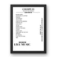 Coldplay Etihad Stadium Manchester 01 June 2023 Setlist Poster - Setlist