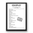 Coldplay July 16, 2024 Stadio Olimpico Rome Setlist Poster - Setlist