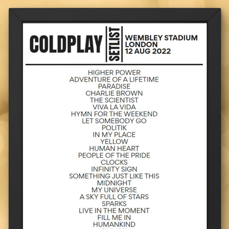 Coldplay Setlist Wembley Stadium August 12 2022 - Setlist