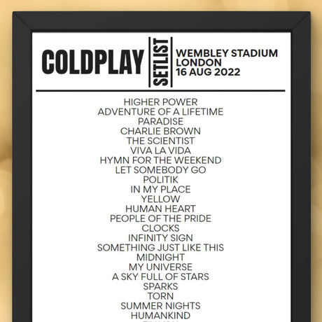Coldplay Setlist Wembley Stadium August 16 2022 - Setlist
