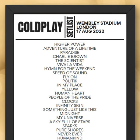 Coldplay Setlist Wembley Stadium August 17 2022 - Setlist