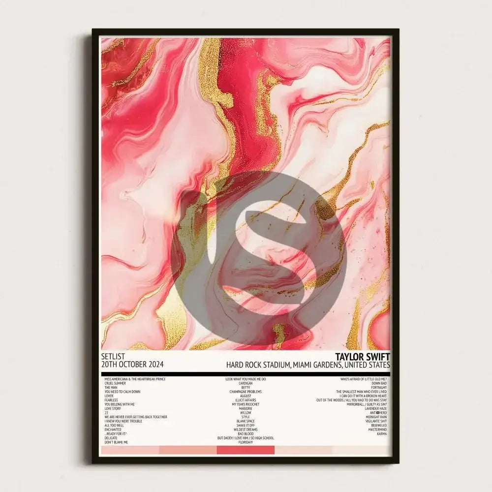 Custom Setlist Tour Poster - Marble - Setlist