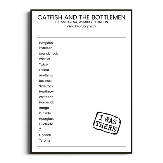 Catfish and the Bottlemen London 22 February 2019 Setlist Poster