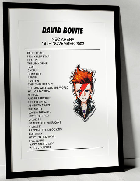 David Bowie 19th November 2003 NEC Arena Birmingham I Was There - Setlist