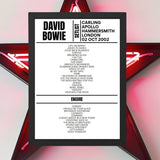 David Bowie Setlist 02-10-2002-London - Setlist