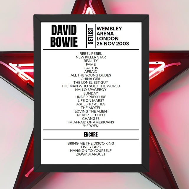 David Bowie Setlist 25-11-2003-London - Setlist