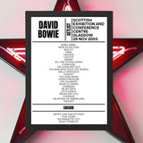 David Bowie Setlist 28-11-2003-Glasgow - Setlist