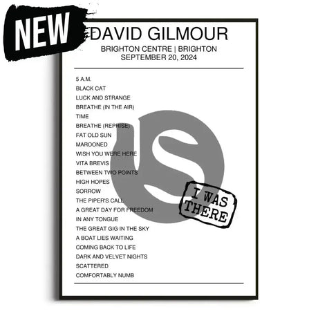 David Gilmour Brighton 20th September 2024 Setlist - I Was There - Setlist