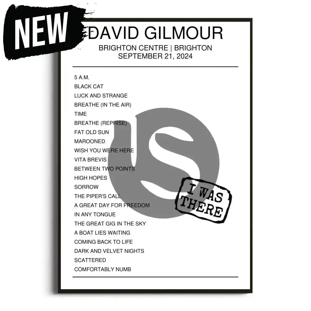 David Gilmour Brighton 21st September 2024 Setlist - I Was There - Setlist