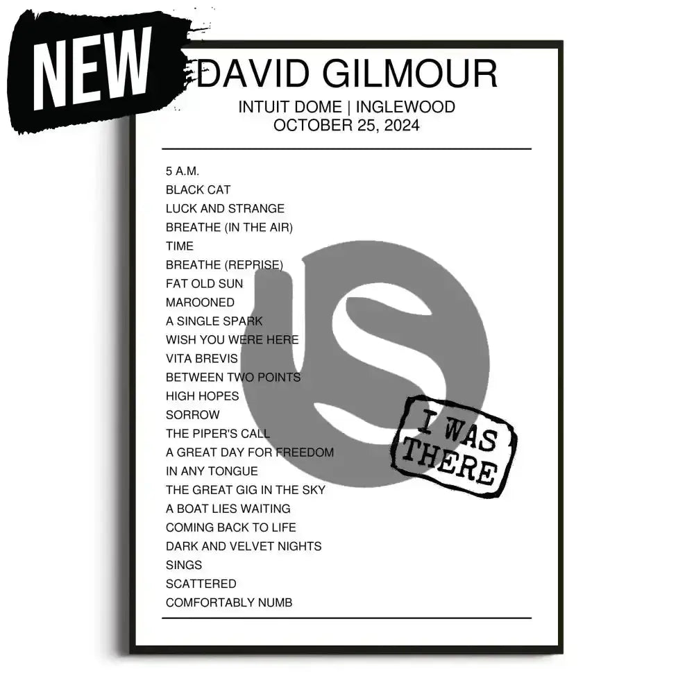 David Gilmour Inglewood 25th October 2024 Setlist - I Was There - Setlist