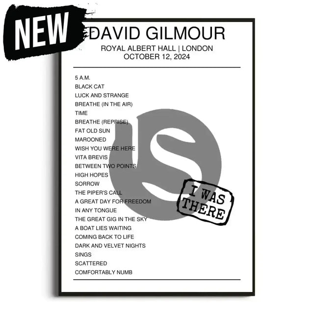 David Gilmour London 12th October 2024 Setlist - I Was There - Setlist