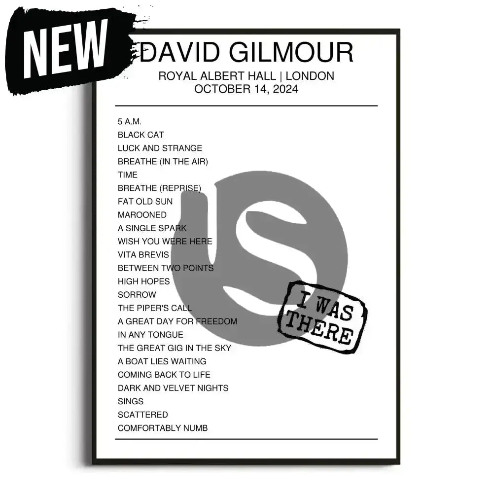 David Gilmour London 14th October 2024 Setlist - I Was There - Setlist