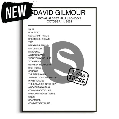 David Gilmour London 14th October 2024 Setlist - I Was There - Setlist