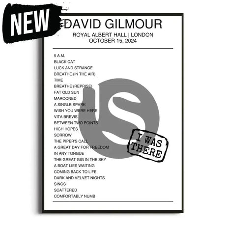 David Gilmour London 15th October 2024 Setlist - I Was There - Setlist