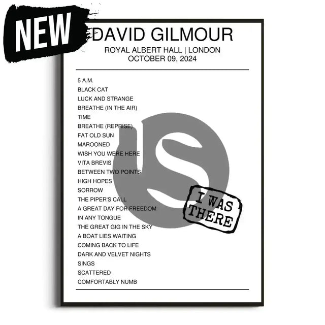 David Gilmour London 9th October 2024 Setlist - I Was There - Setlist