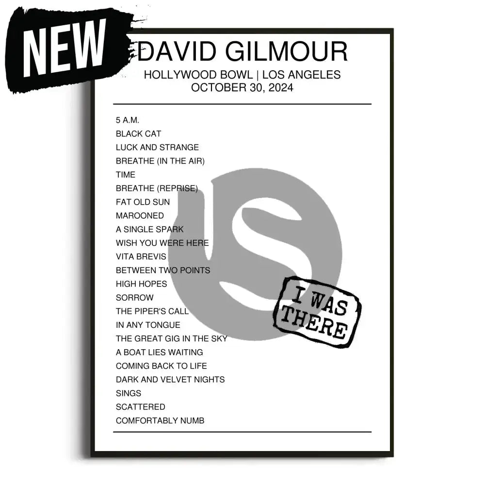 David Gilmour Los Angeles 30th October 2024 Setlist - I Was There - Setlist