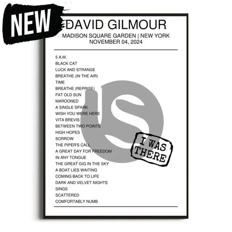 David Gilmour New York 4th November 2024 Setlist - I Was There - Setlist