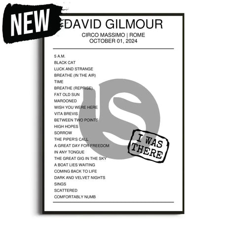 David Gilmour Rome 1st October 2024 Setlist - I Was There - Setlist