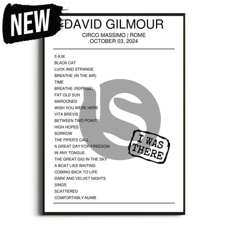 David Gilmour Rome 3rd October 2024 Setlist - I Was There - Setlist