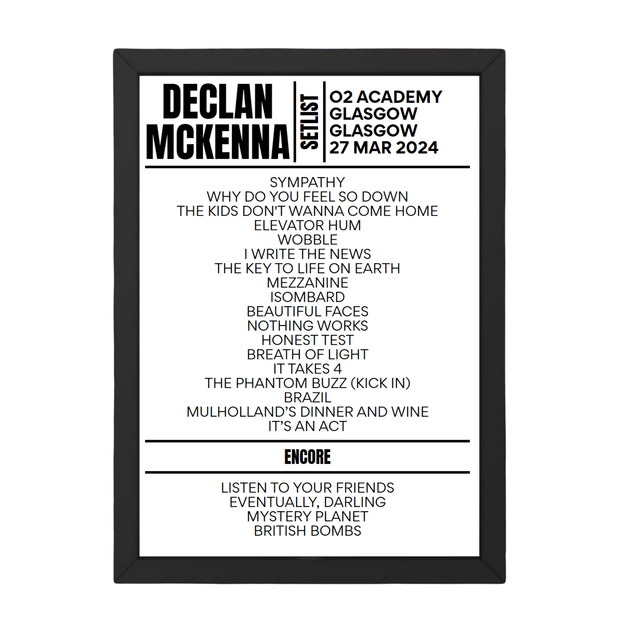 Declan McKenna Glasgow Setlist 27 March 2024 - Setlist